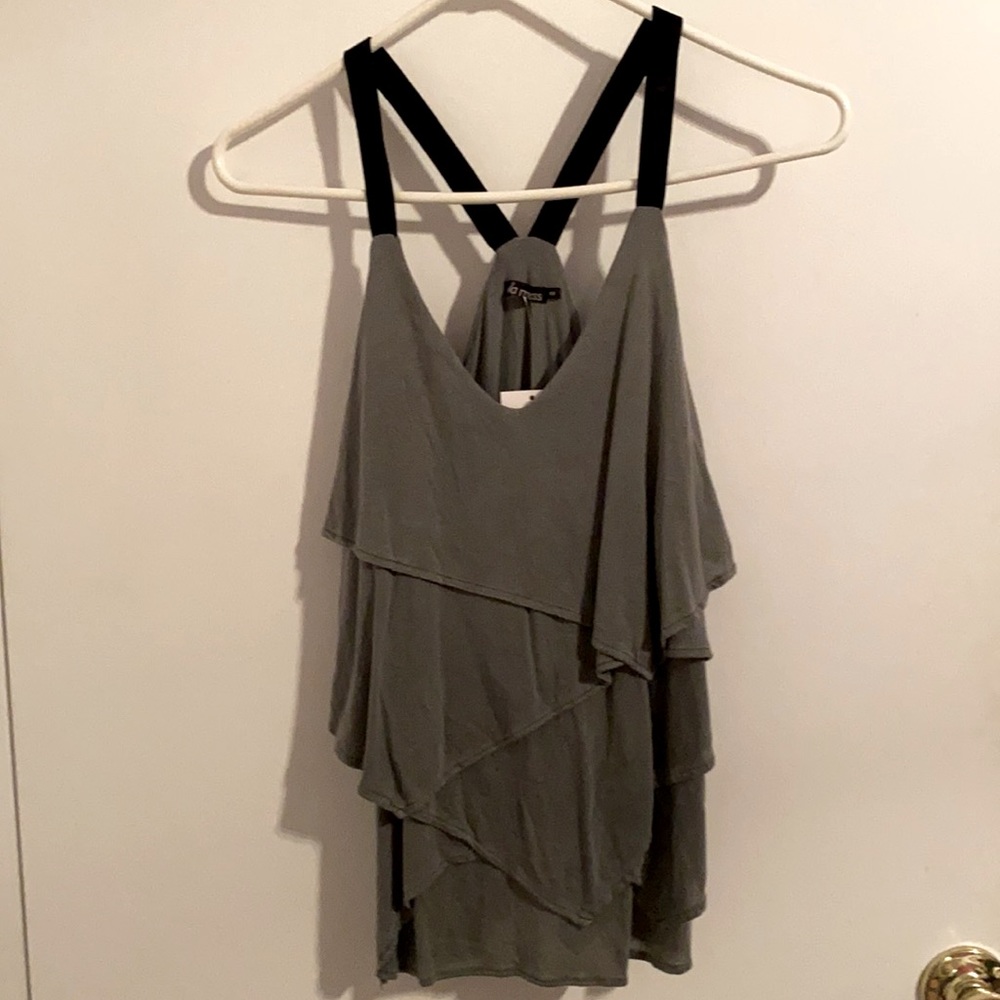 Ella Moss Gray Layered Racerback Tank Top Size XS